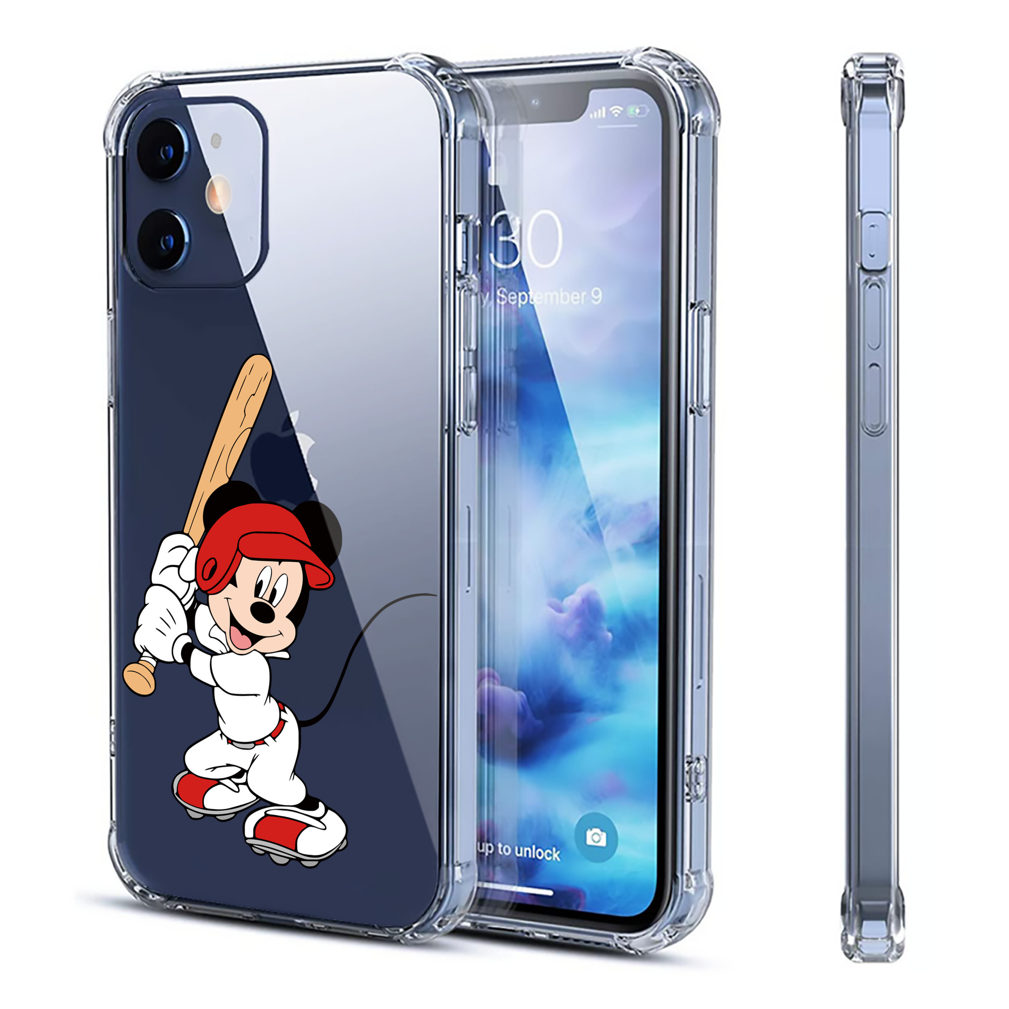 （画像用） ミッキーマウス Mickey Mouse 【iPhone 12シリーズ対応】透明スマホケース（クリアソフトケース）
